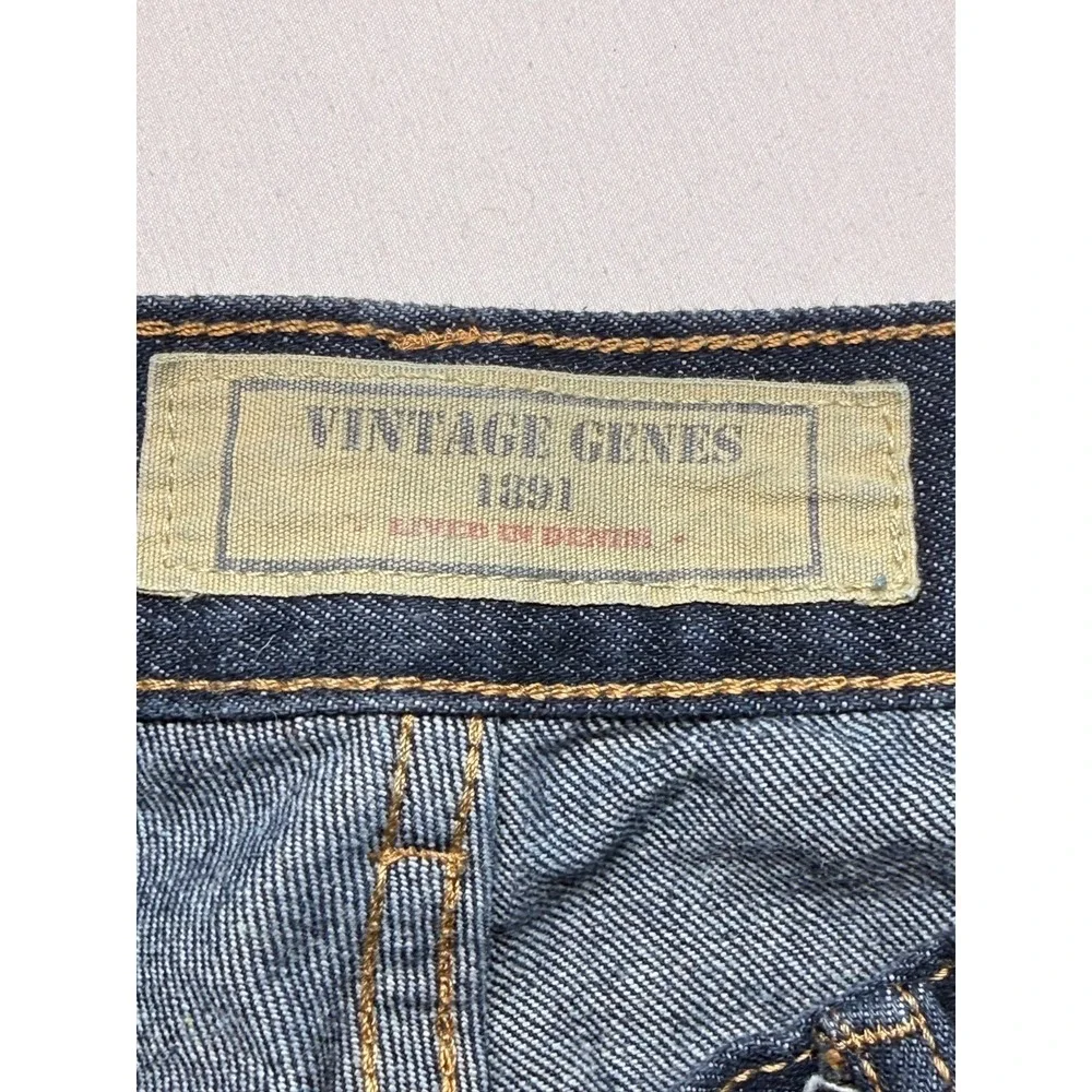 Vintage Genes 1891 Jeans Mens 32x31.5 Blue Dark Wash Denim Slim Fit Straight Leg